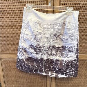 White and Brown Tie-Dye Skirt